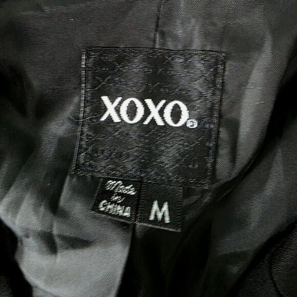Xoxo Black Single Button Blazer Jacket Womens M Rayon Blend - Picture 3 of 7